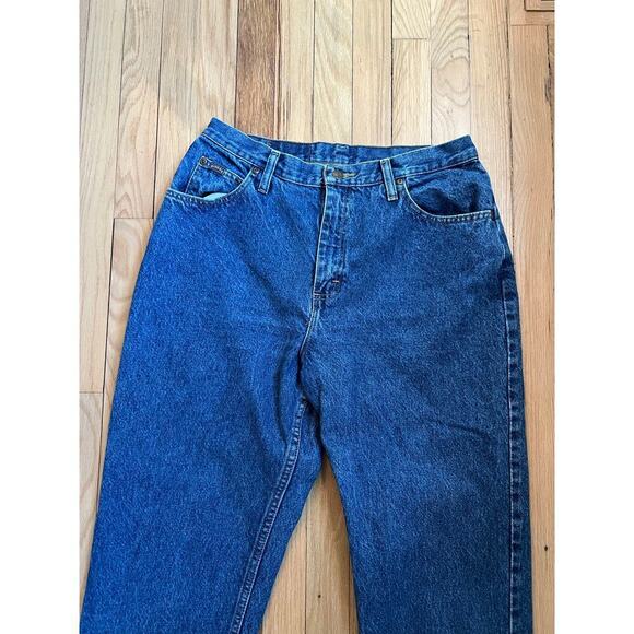 Vintage Denim Riders Women's 31 in X 29.5 Structured Straight Blue Jeans 14M 90s - Picture 4 of 13